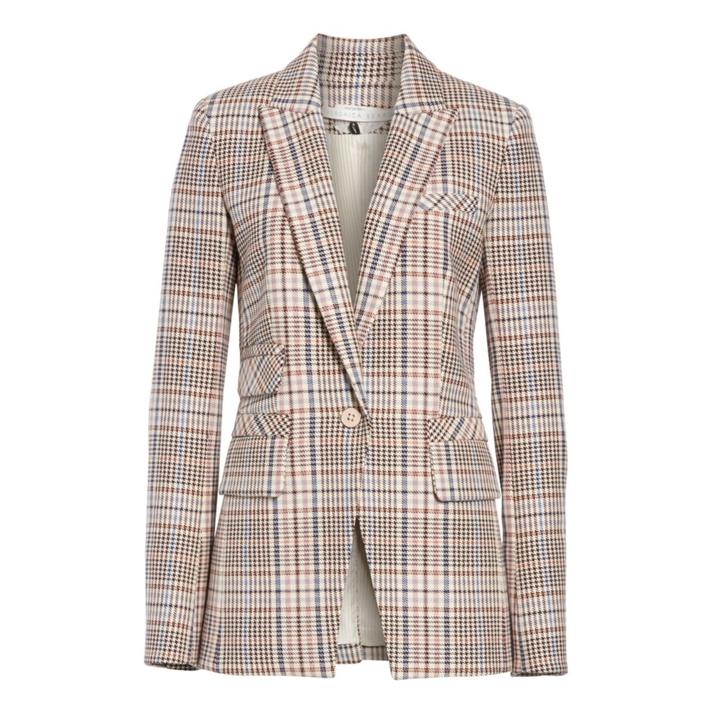 NWT Veronica Beard Cutaway Houndstooth Jacket